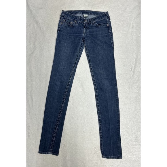 True Religion Section Skinny Blue Denim Jeans Women's Size 27 USA Made 27x33 - Picture 3 of 10